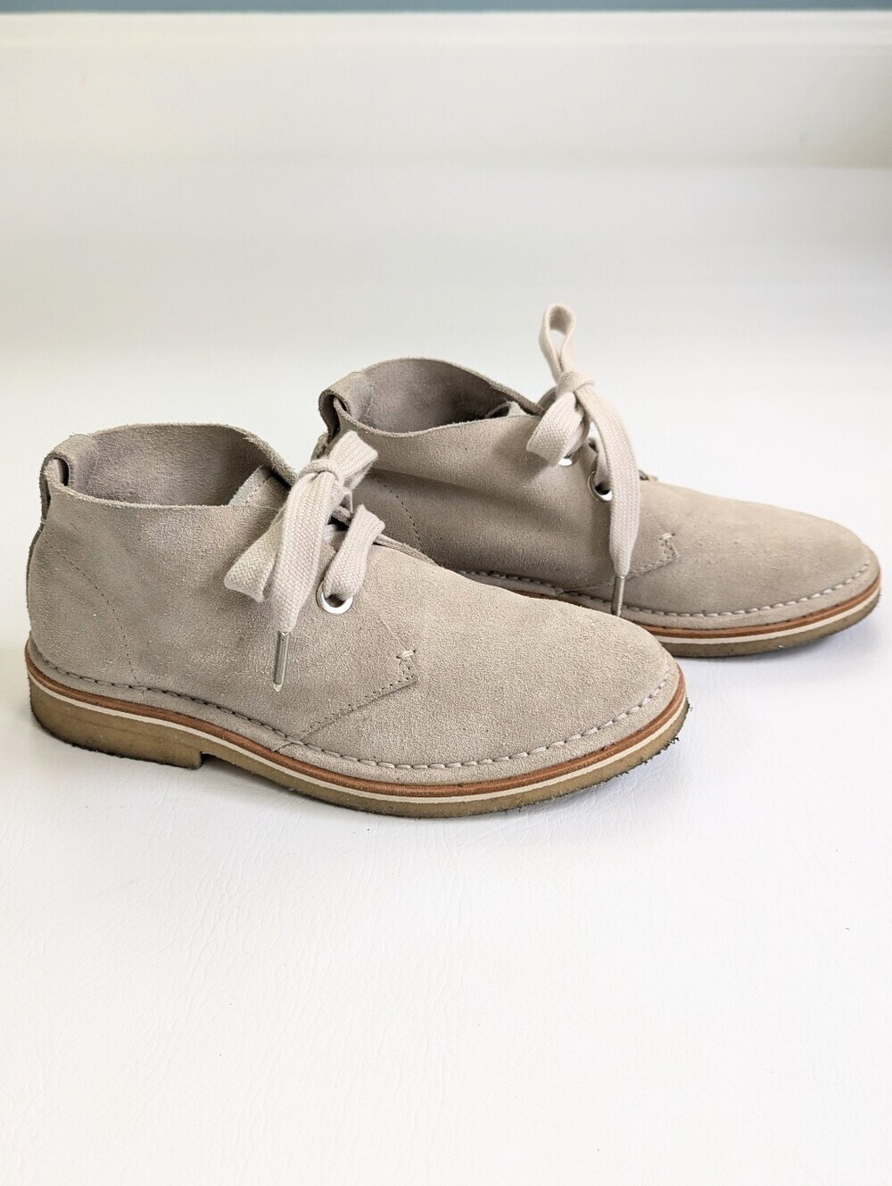 Rag & Bone Chuka Suede Boot Off White Women's Size 38.5 US 8 Crepe Sole